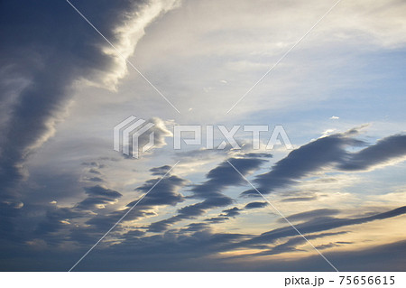 珍しい雲の写真素材