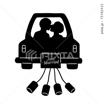 ウェディング ウェディングドレス ブライダル シルエットのイラスト素材