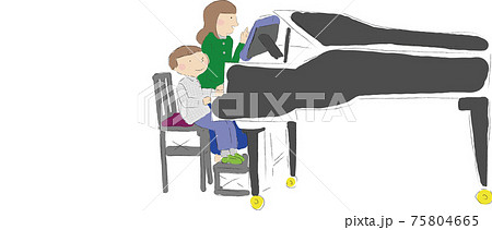 ピアノ 女の子 ピアノ発表会 人物のイラスト素材