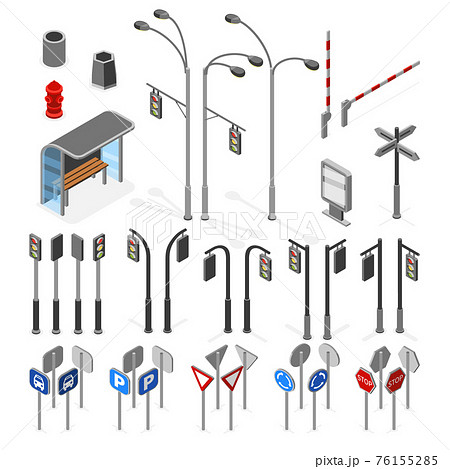 アイソメトリック アイソメ 等角図 街のイラスト素材