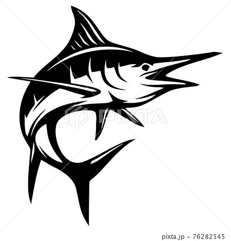 Salmon Fish and Fishing Rod - Fishing Logo. Template Club Emblem