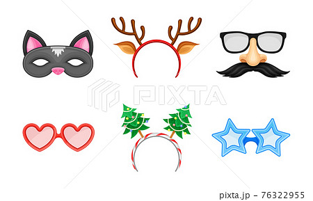 仮面 猫 お面 装飾のイラスト素材