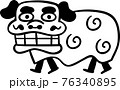 シンプルなグレースケールの獅子舞のイラストのイラスト素材