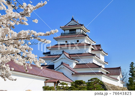 会津城 会津若松城 鶴ヶ城 会津若松市の写真素材