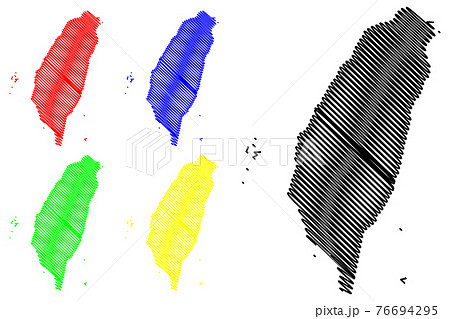 ベクター 台湾 地図 世界のイラスト素材