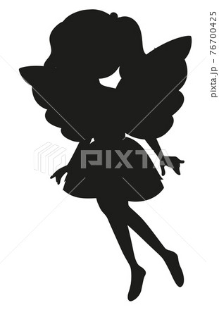妖精 人影 影 シルエットのイラスト素材