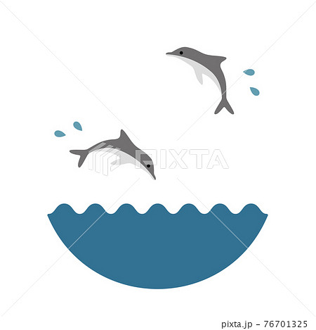 飛ぶ イルカ ジャンプ 海のイラスト素材