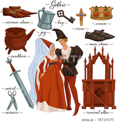 男性 衣装 ヨーロッパ 中世のイラスト素材