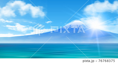 手描き風景画 海と山の風景 山、海、ヤシの木の風景鉛筆スケッチ図面。ビンテージ手描きの