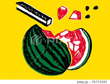西瓜割りのイラスト素材