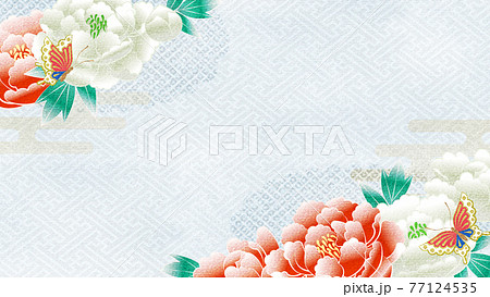 牡丹 和柄のイラスト素材