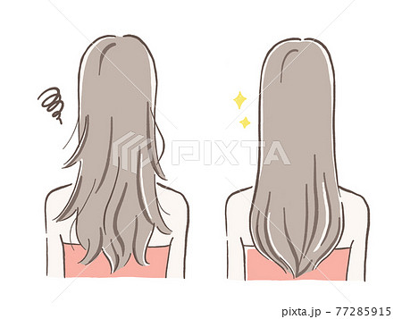 女性 髪 ボサボサ 髪の毛のイラスト素材