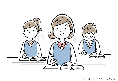 中学生 高校生 勉強 ベクターのイラスト素材