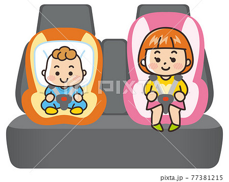 シートベルト 子供 座席のイラスト素材
