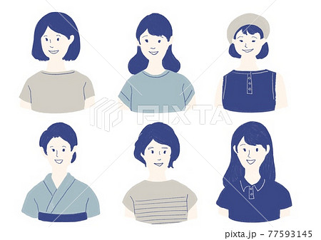 和装ヘアスタイルのイラスト素材