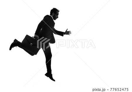 飛び降りる 男性の写真素材