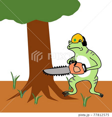 鳥獣戯画 カエルのイラスト素材