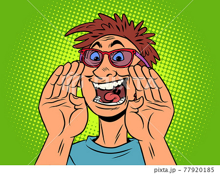 叫び 顔のイラスト素材