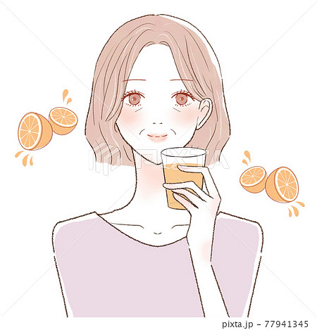 ジュース 飲むのイラスト素材