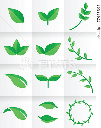 シンボルマーク ロゴ 葉っぱ エコのイラスト素材