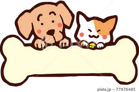 ベクター 犬 猫 フレームのイラスト素材