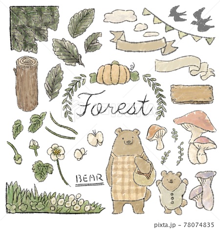 森の動物のイラスト素材