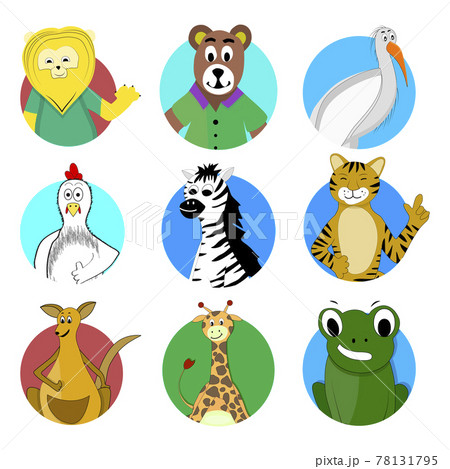 キリンの顔のイラスト素材