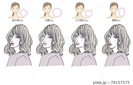 ヘアスタイルのイラスト素材