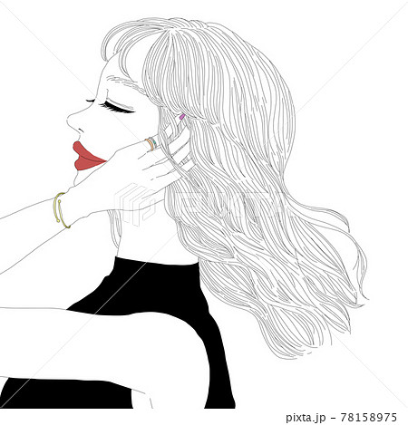 なびく髪のイラスト素材