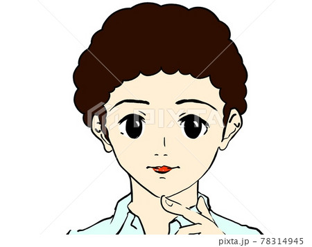 アフロ かわいいのイラスト素材