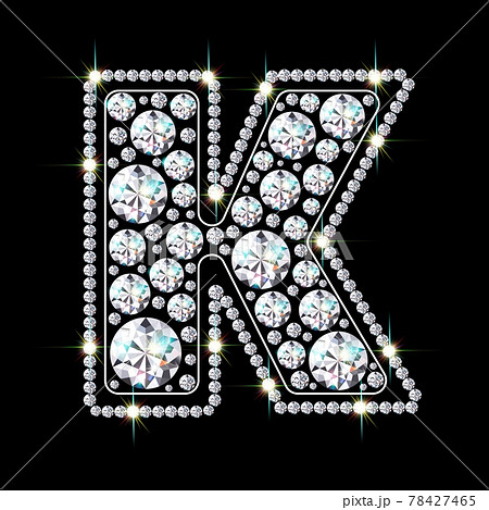 K ダイヤモンド 文字 アルファベットのイラスト素材