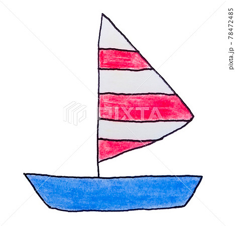 ボート 船 手書き 手描きのイラスト素材