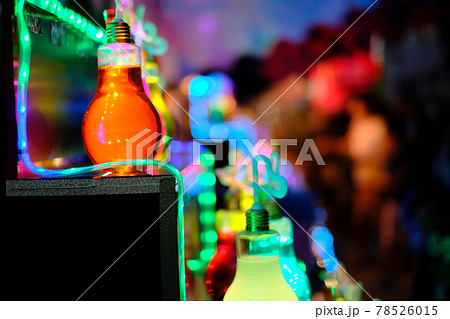 電球ソーダ 祭り 夏祭り 飲み物の写真素材
