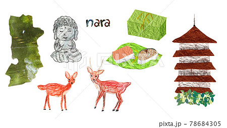 奈良の鹿のイラスト素材