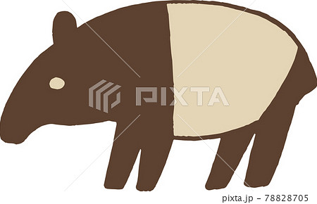 バク 動物 イラストの写真素材