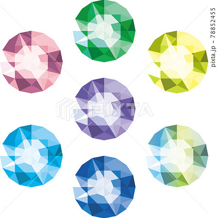 宝石 イラスト 複数 シンプルのイラスト素材