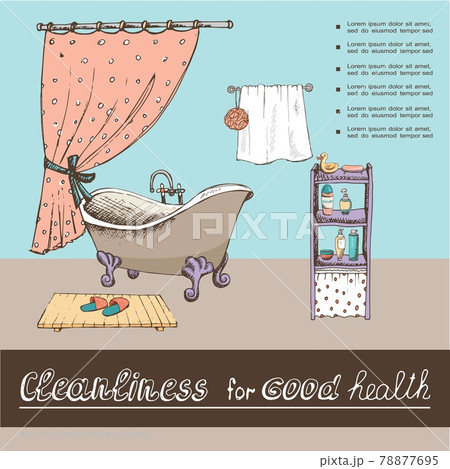 シャワー お風呂 あひる アヒルのイラスト素材