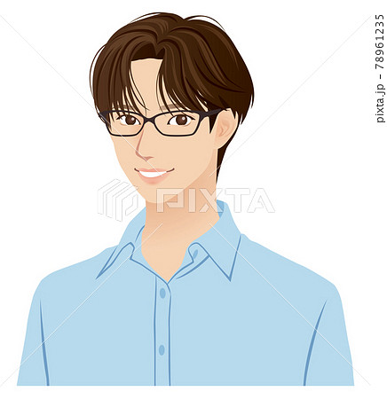 イケメン 男性 笑顔 さわやかのイラスト素材