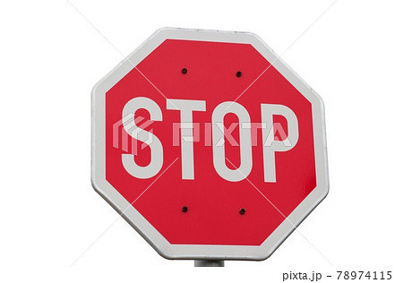 道路標識 止まれ 一旦停止の写真素材