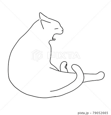 あくび 猫のイラスト素材