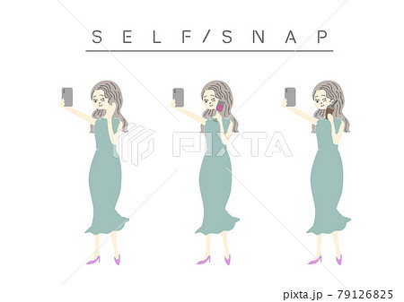 カメラポーズのイラスト素材