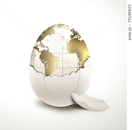 地球 卵の写真素材
