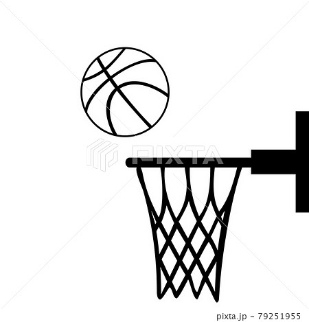Silhouette Basketball Ball Flies Through The のイラスト素材
