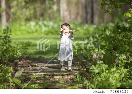 ちょうだい 子供の写真素材