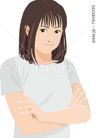 頬を膨らませるのイラスト素材