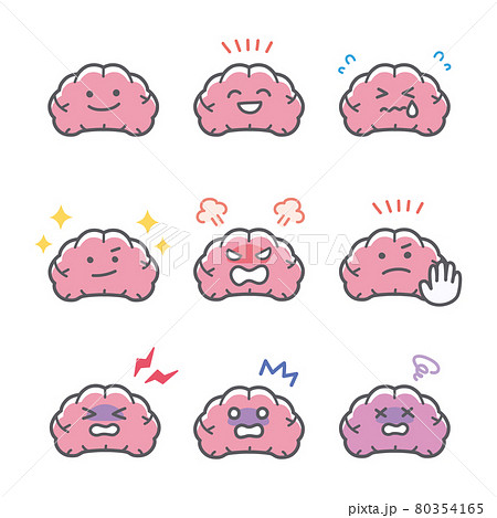 脳キャラクターのイラスト素材