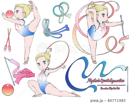 新体操 かわいい スポーツのイラスト素材