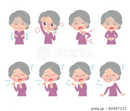 おばあさん キャラクター 女性 かわいい おばあちゃんのイラスト素材