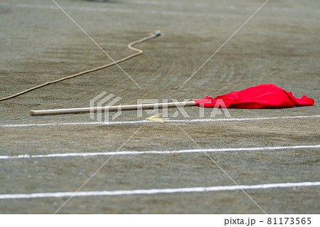 応援団 団旗 応援 運動会の写真素材