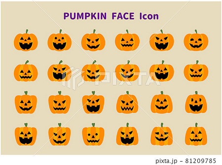 ハロウィン かぼちゃ 顔の写真素材
